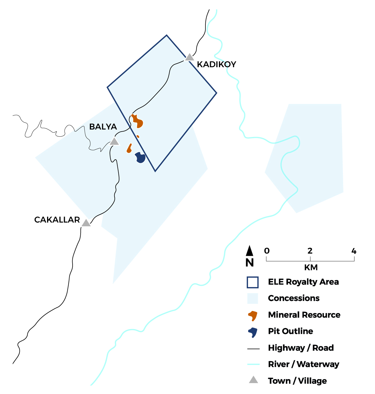 Map of the Balya Project