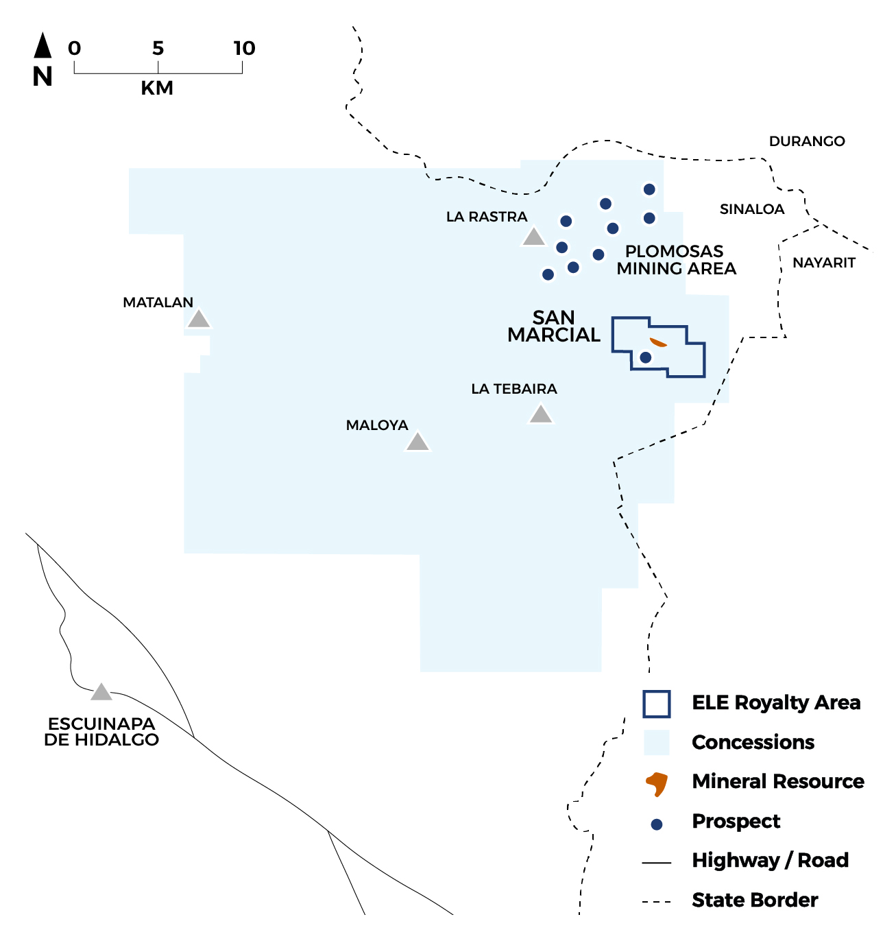 Map of the San Marcial Project