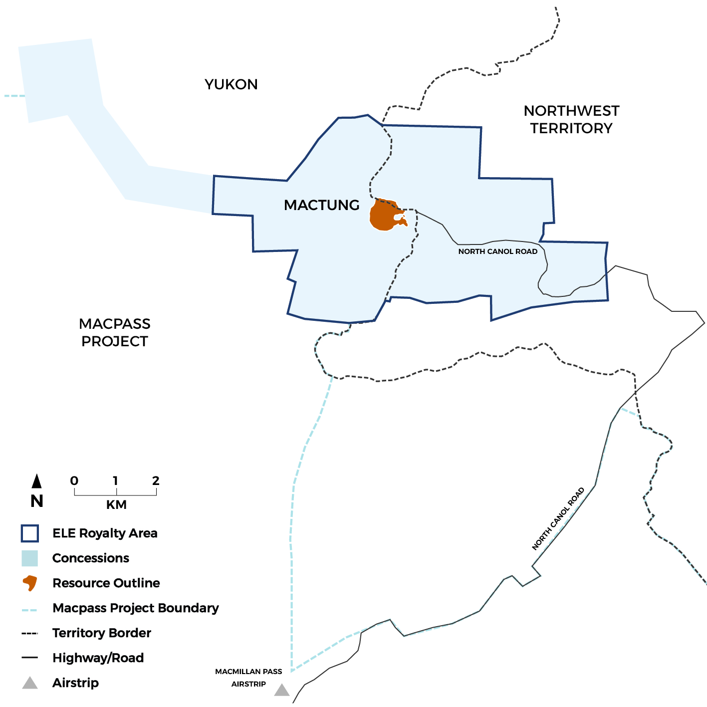 Map of the Mactung Project