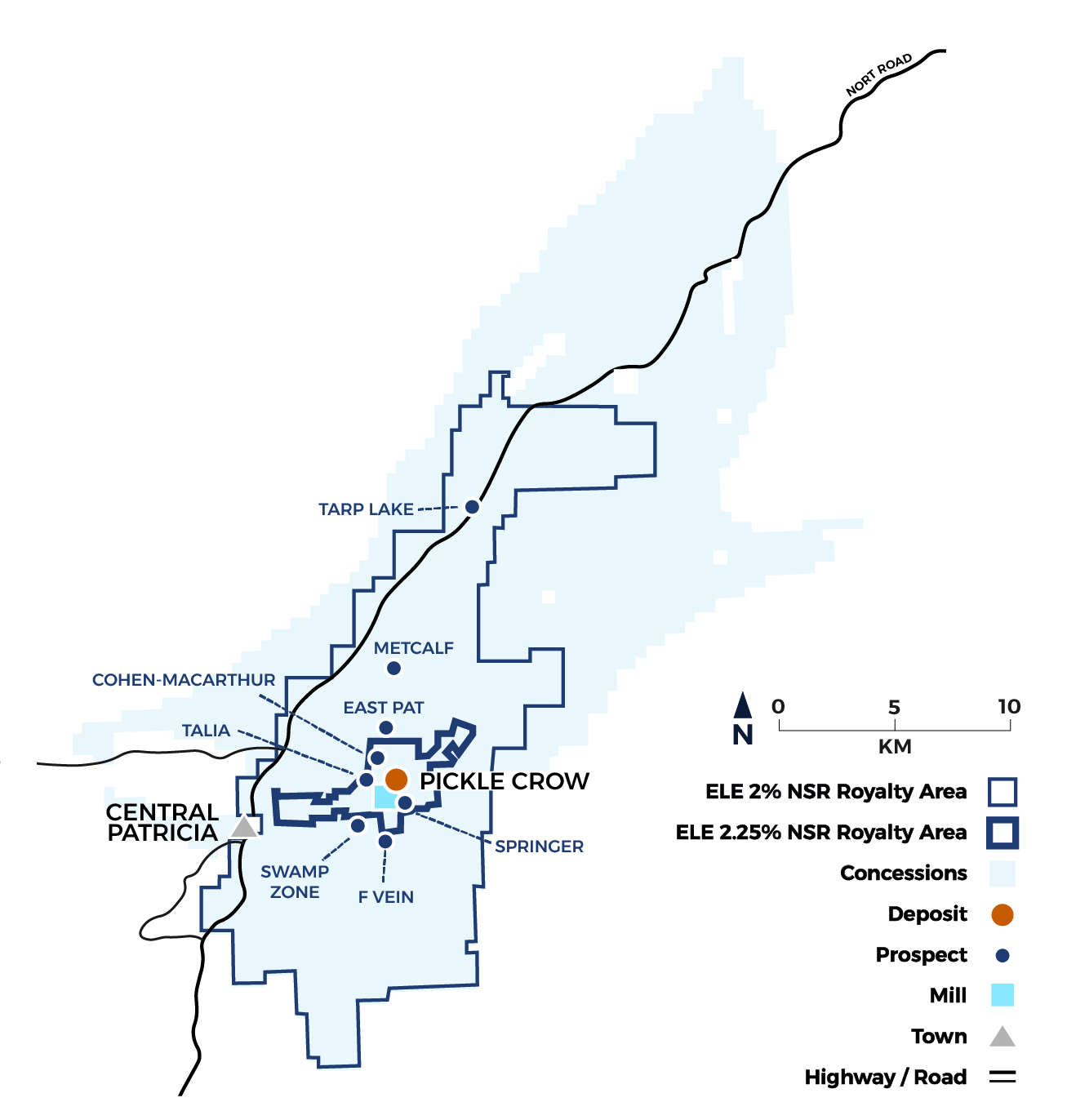 Map of the Pickle Crow Project