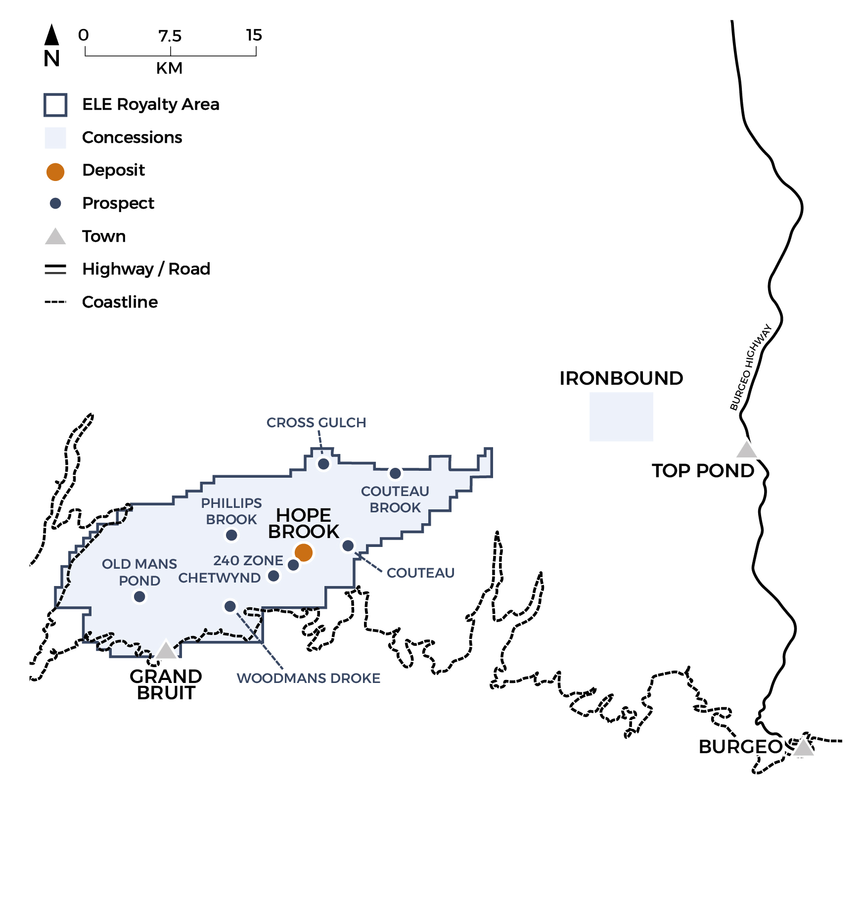 Map of the Hope Brook Project