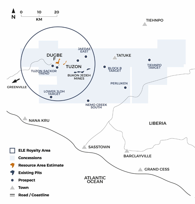 Map of the Dugbe Project